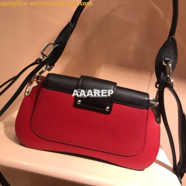 Replica Prada Sidonie leather shoulder bag 1BD168 Red 8