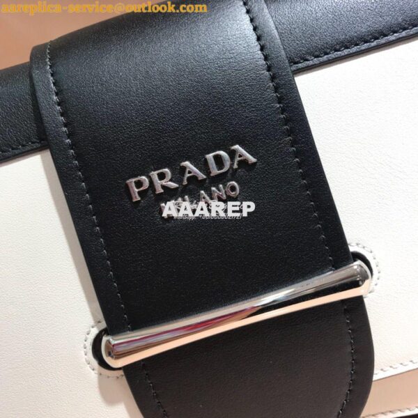 Replica Prada Sidonie leather shoulder bag 1BD168 White 5