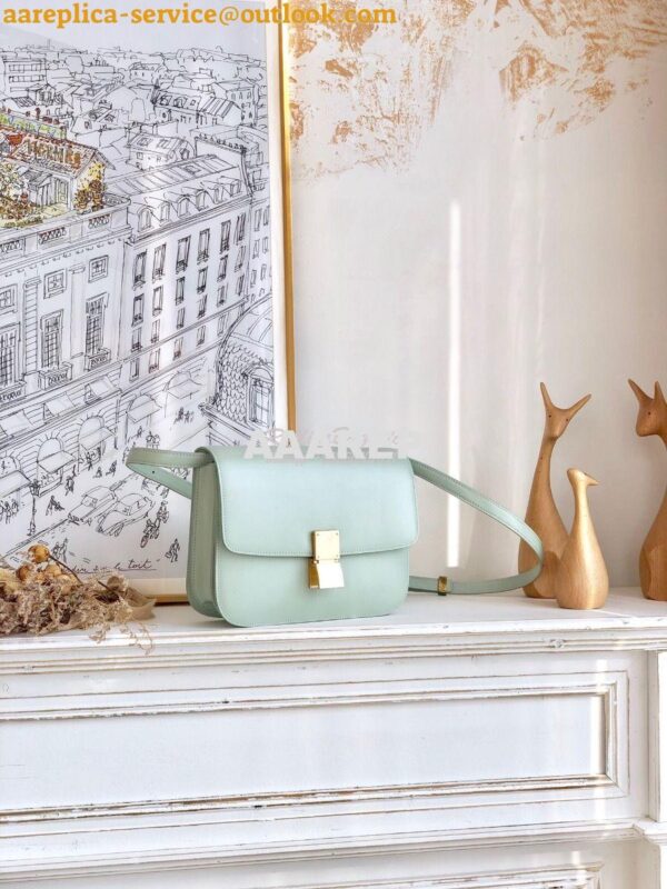 Replica Celine Classic Box Bag in Smooth Calfskin Baby Green