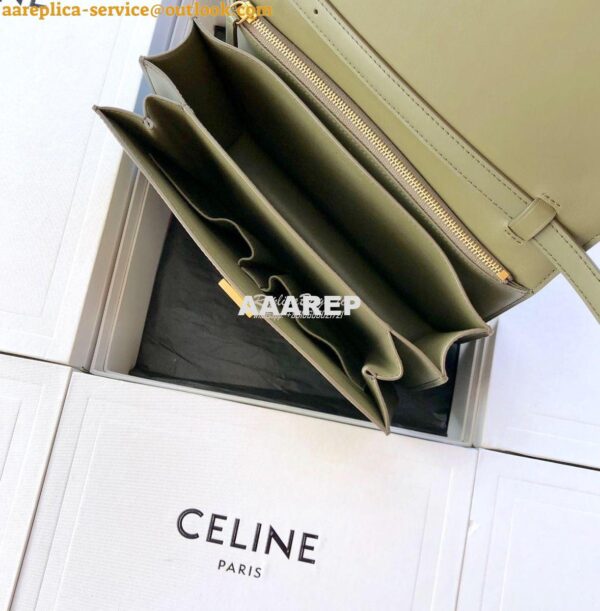 Replica Celine Classic Box Bag in Smooth Calfskin Army Green 13