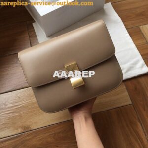 Replica Celine Classic Box Bag in Smooth Calfskin Beige 2