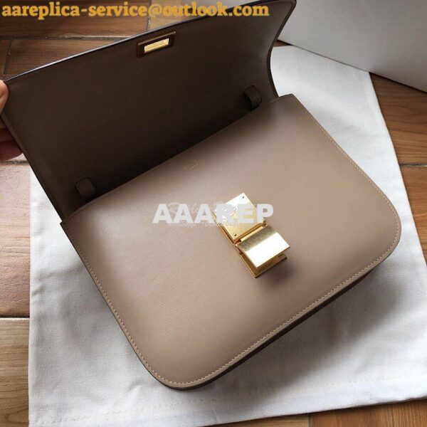 Replica Celine Classic Box Bag in Smooth Calfskin Beige 4