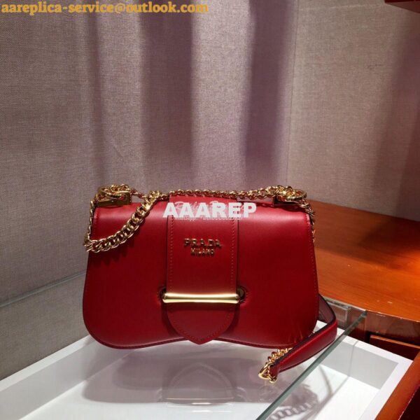 Replica Prada Sidonie Leather Shoulder Bag 1BD184 Red 3