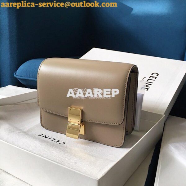 Replica Celine Classic Box Bag in Smooth Calfskin Beige 9