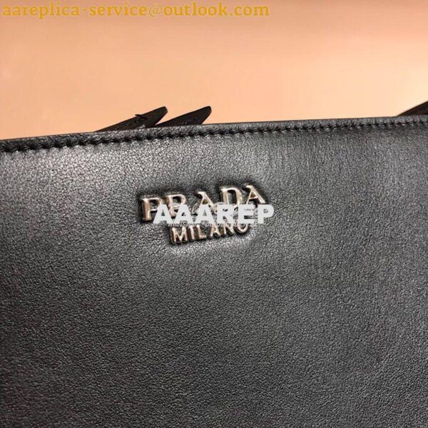 Replica Prada Sidonie Leather Shoulder Bag Black 3