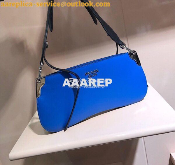 Replica Prada Sidonie Leather Shoulder Bag Blue 3