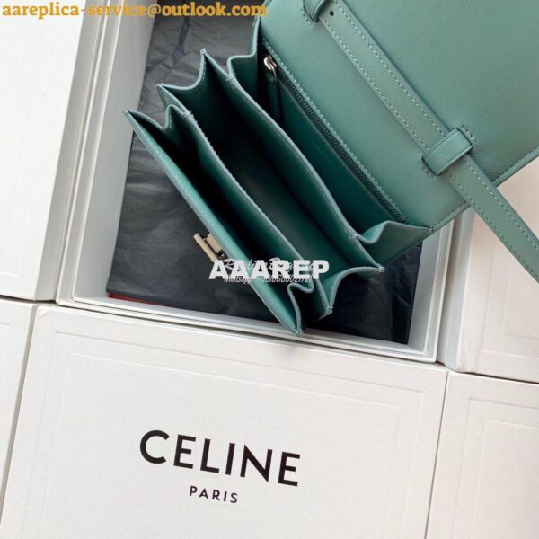 Replica Celine Classic Box Bag in Smooth Calfskin Celadon 8