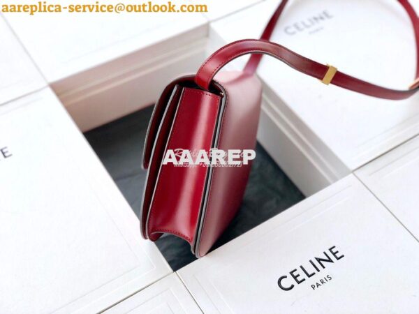 Replica Celine Classic Box Bag in Smooth Calfskin Cherry Red 4