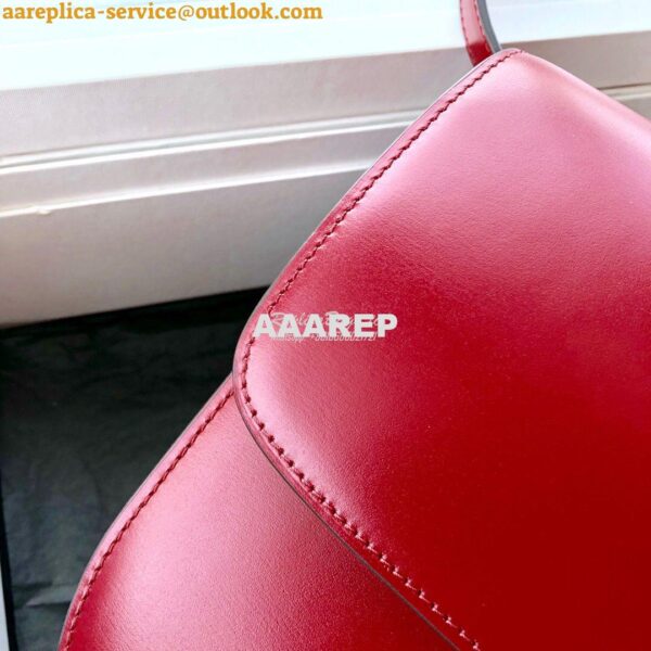 Replica Celine Classic Box Bag in Smooth Calfskin Cherry Red 6