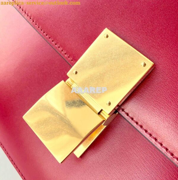 Replica Celine Classic Box Bag in Smooth Calfskin Cherry Red 7