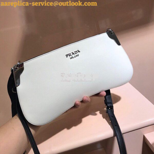 Replica Prada Sidonie Leather Shoulder Bag White 4