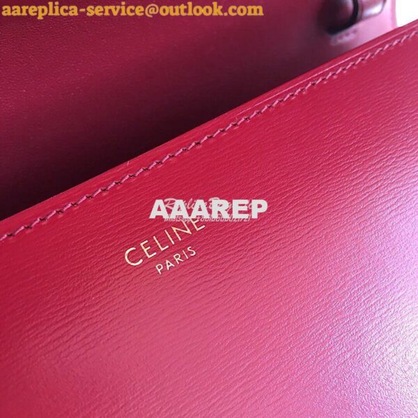 Replica Celine Classic Box Bag in Smooth Calfskin Claret Red 6