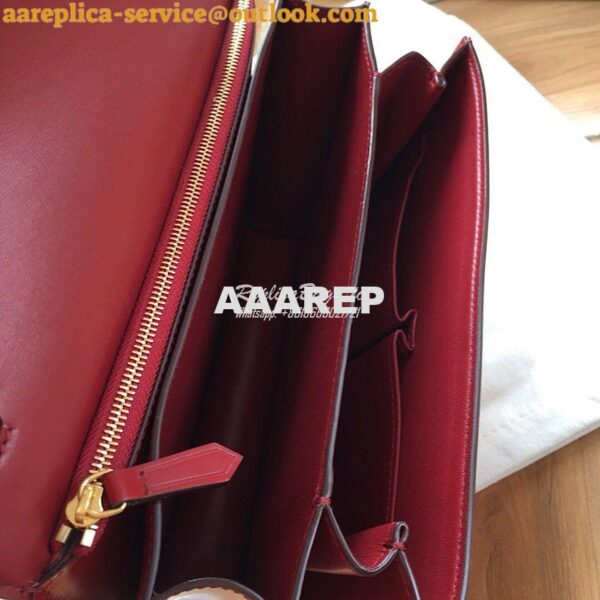 Replica Celine Classic Box Bag in Smooth Calfskin Claret Red 7