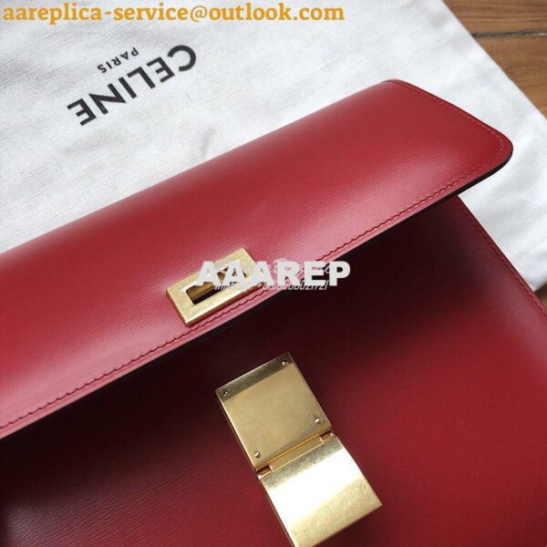 Replica Celine Classic Box Bag in Smooth Calfskin Claret Red 8