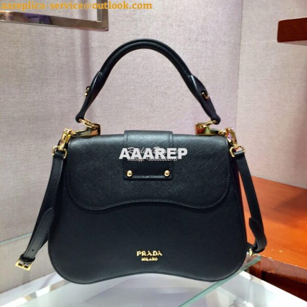 Replica Prada Sidonie Medium Bag 1BN005 Black 4