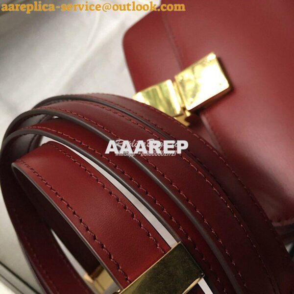 Replica Celine Classic Box Bag in Smooth Calfskin Claret Red 11