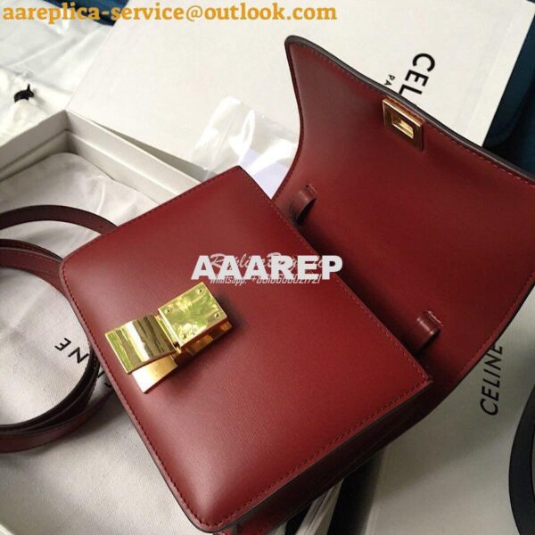 Replica Celine Classic Box Bag in Smooth Calfskin Claret Red 12