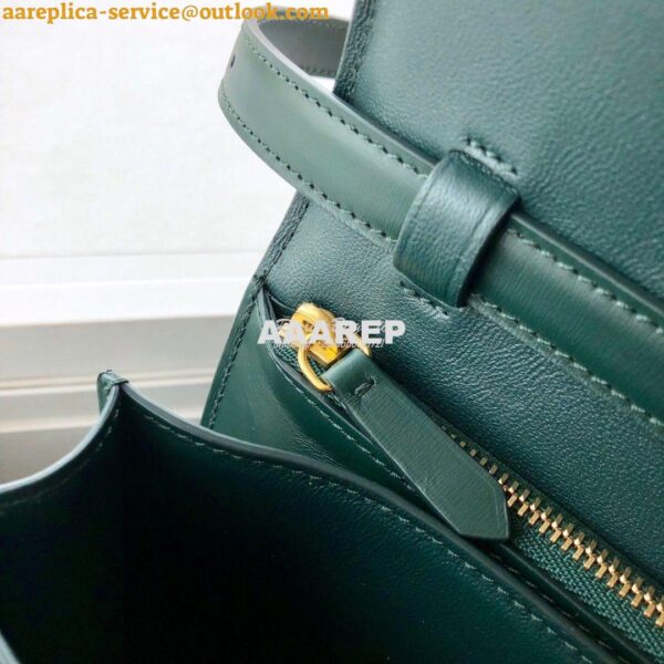 Replica Celine Classic Box Bag in Smooth Calfskin Dark Green 11