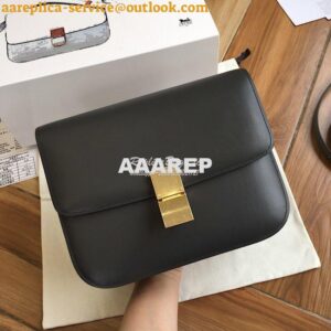 Replica Celine Classic Box Bag in Smooth Calfskin Dark Grey 2