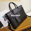 Replica Prada 2VG092 Leather Tote Shoulder Bags Black 2