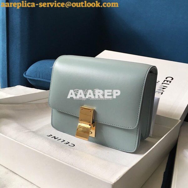 Replica Celine Classic Box Bag in Smooth Calfskin Light Blue