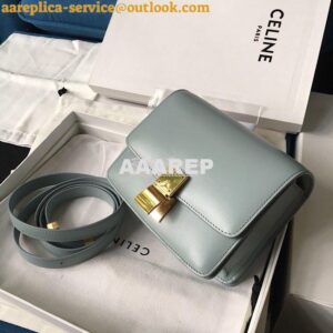 Replica Celine Classic Box Bag in Smooth Calfskin Light Blue 2