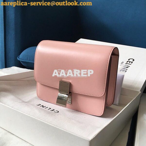 Replica Celine Classic Box Bag in Smooth Calfskin Light Pink