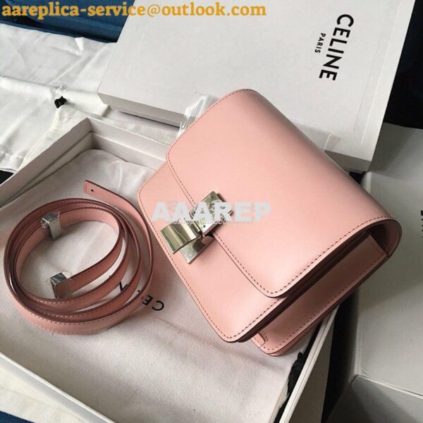 Replica Celine Classic Box Bag in Smooth Calfskin Light Pink 2