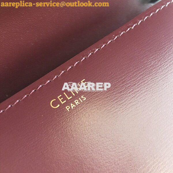 Replica Celine Classic Box Bag in Smooth Calfskin Maroon 7