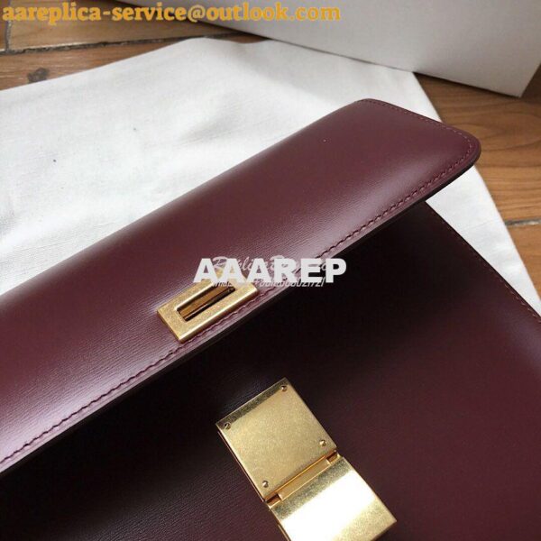 Replica Celine Classic Box Bag in Smooth Calfskin Maroon 9