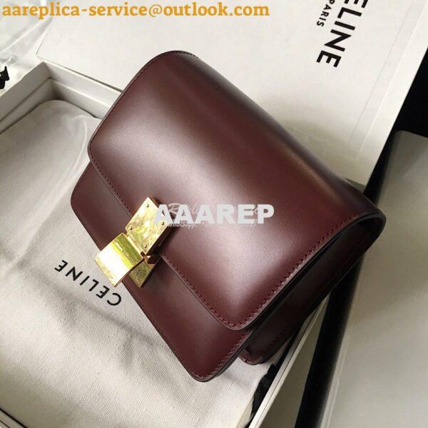 Replica Celine Classic Box Bag in Smooth Calfskin Maroon 11