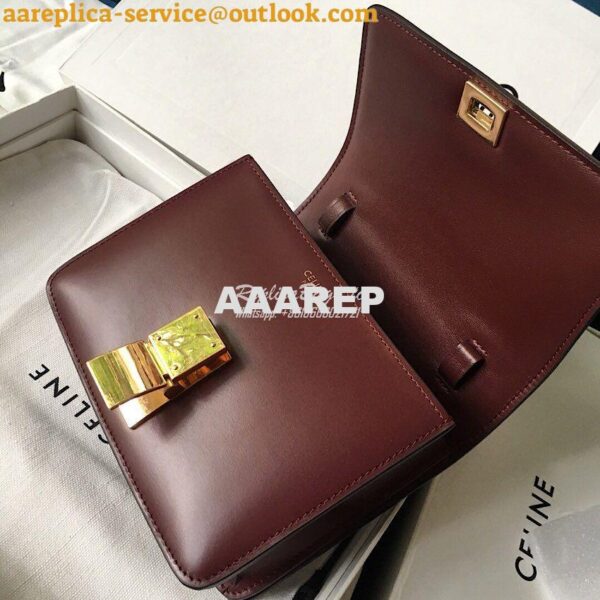 Replica Celine Classic Box Bag in Smooth Calfskin Maroon 13