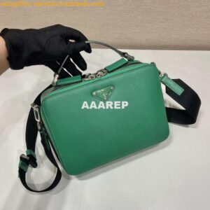 Replica Prada 2VH069 Brique Saffiano leather bag Green 2