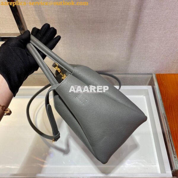 Replica Prada Small Leather Handbag 1BC145 Grey 6