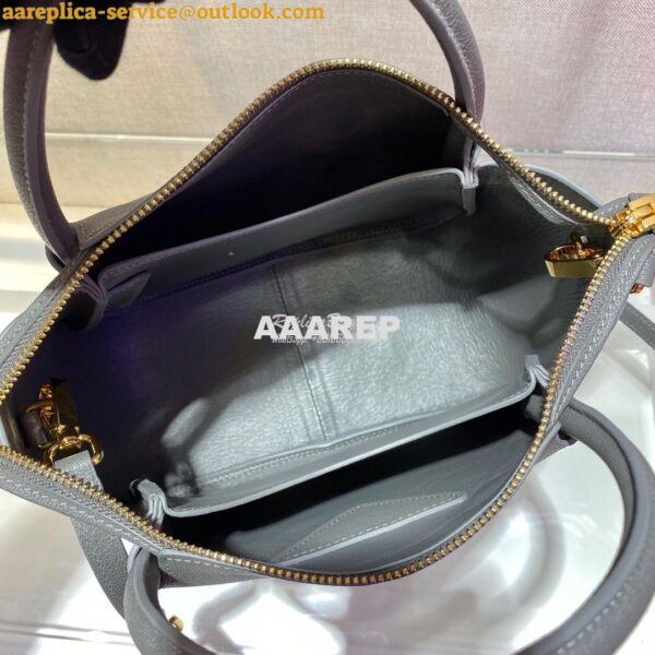 Replica Prada Small Leather Handbag 1BC145 Grey 7