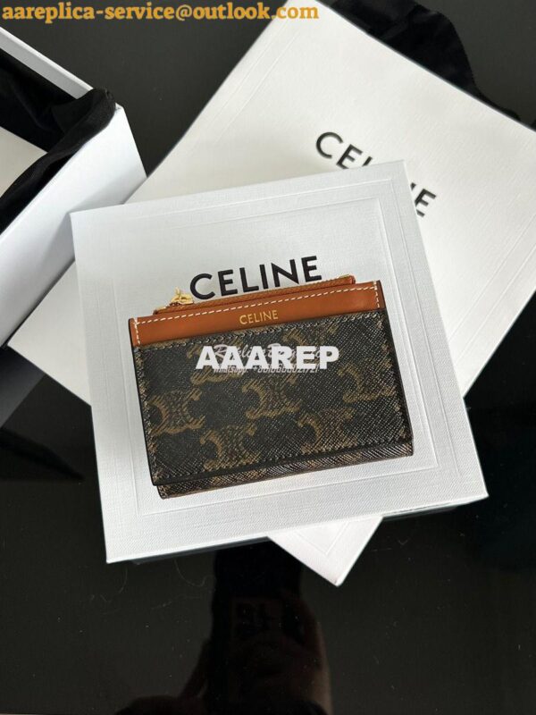 Replica CELINE COMPACT WALLET WITH COIN TRIOMPHE IN TRIOMPHE CANVAS TA 3