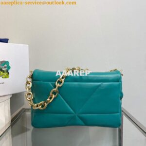 Replica Prada Padded nappa leather shoulder bag 1BD306 Green