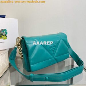 Replica Prada Padded nappa leather shoulder bag 1BD306 Green 2