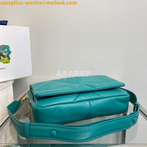 Replica Prada Padded nappa leather shoulder bag 1BD306 Green 6