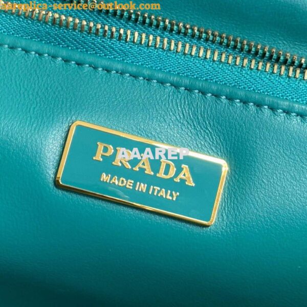 Replica Prada Padded nappa leather shoulder bag 1BD306 Green 10