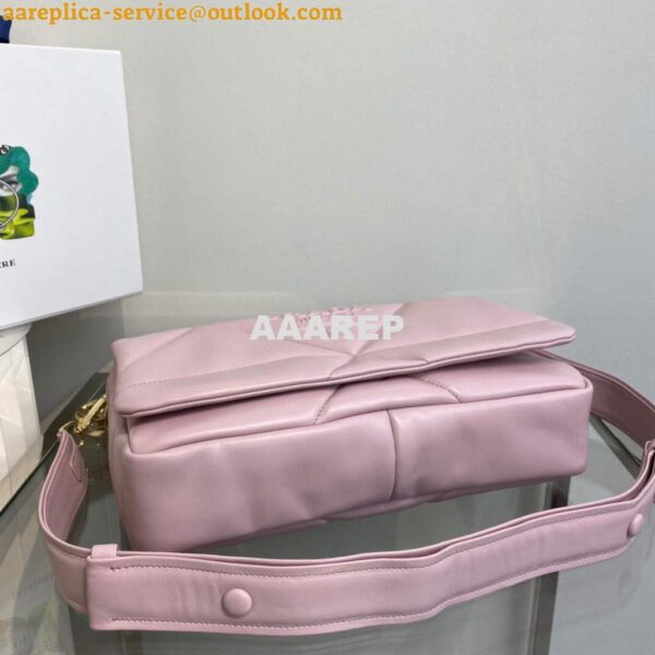 Replica Prada Padded nappa leather shoulder bag 1BD306 Pink 4