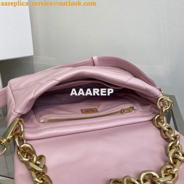 Replica Prada Padded nappa leather shoulder bag 1BD306 Pink 9