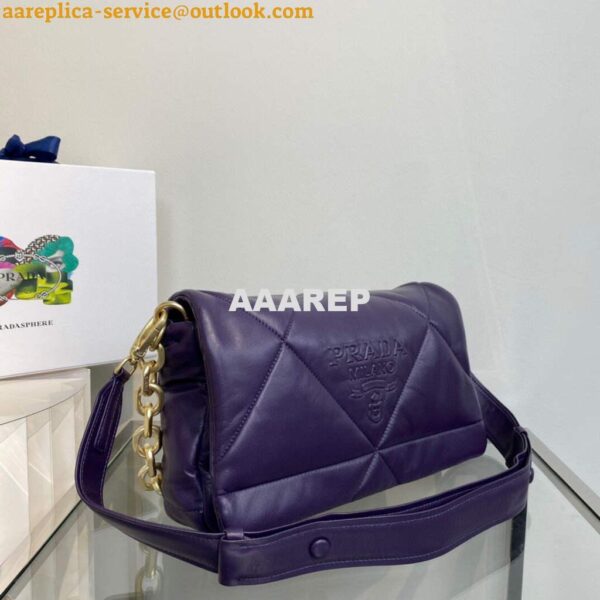 Replica Prada Padded nappa leather shoulder bag 1BD306 Purple 2