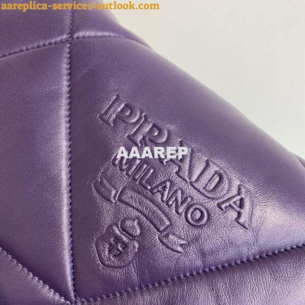 Replica Prada Padded nappa leather shoulder bag 1BD306 Purple 5