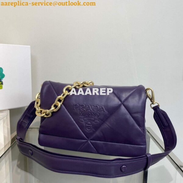 Replica Prada Padded nappa leather shoulder bag 1BD306 Purple 8