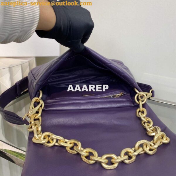 Replica Prada Padded nappa leather shoulder bag 1BD306 Purple 9