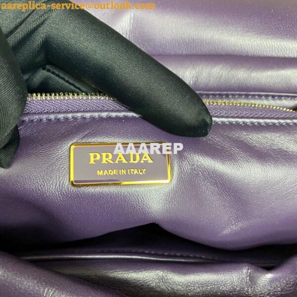 Replica Prada Padded nappa leather shoulder bag 1BD306 Purple 10