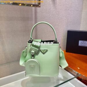 Replica Prada Panier ostrich leather 1BA319 Bag Green