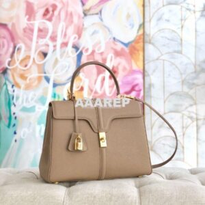 Replica Celine 16 Bag In Grained Calfskin 187373 2 Sizes Beige