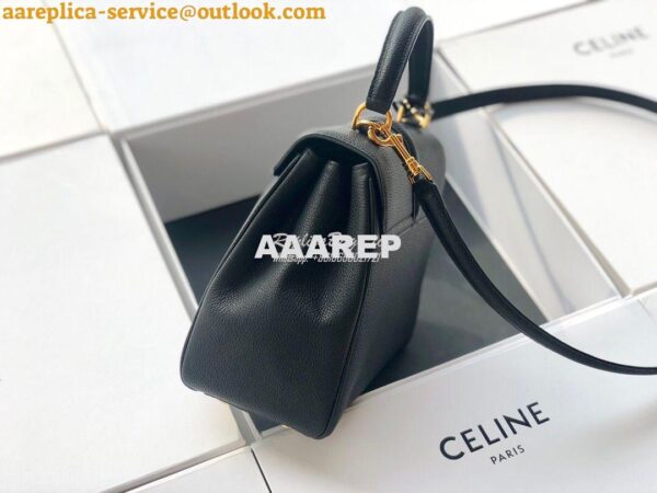 Replica Celine 16 Bag In Grained Calfskin 187373 2 Sizes Black 4